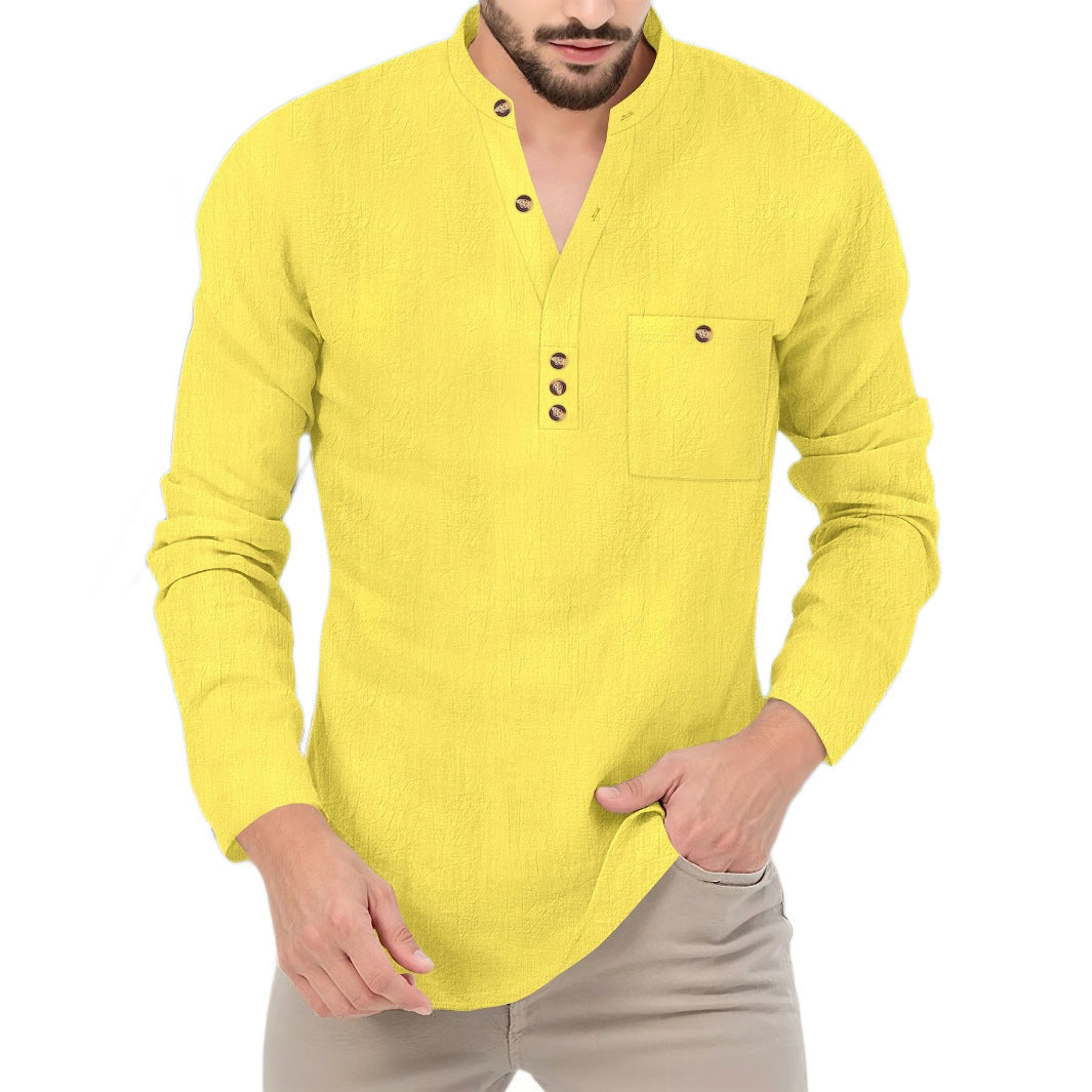 Herren Hemd Modern Lässig Stehkragen Elegent