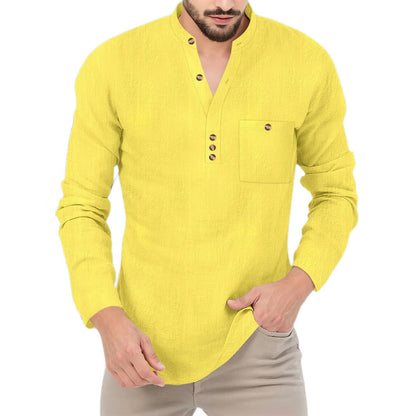 Herren Hemd Modern Lässig Stehkragen Elegent