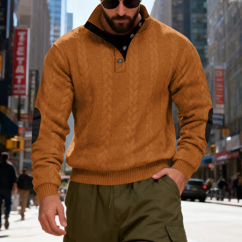 Herren Pullover Gestrickt Modern Kontrastdetails