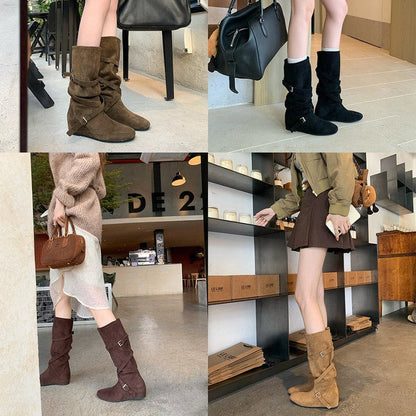 Damen Stiefel Elegante Mit Verstellbarem Riemen Komfortabel