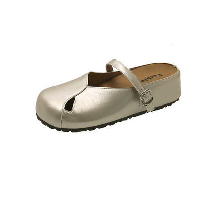 Damen Pantoletten Elegante Riemen Schuhe Bequem