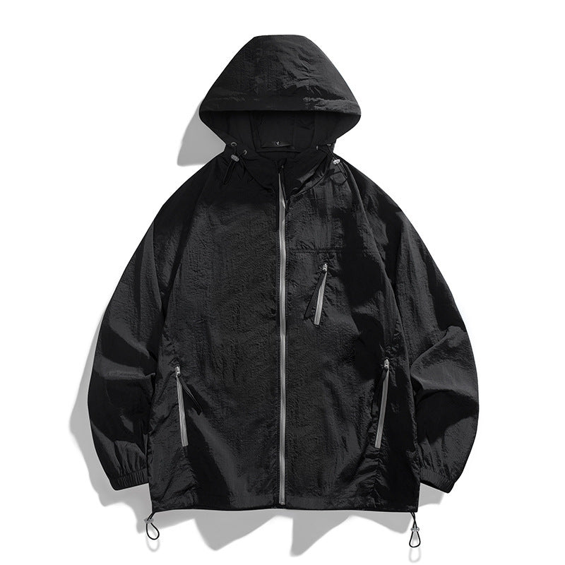 Herren Windjacke Leicht atmungsaktiv mit Taschen