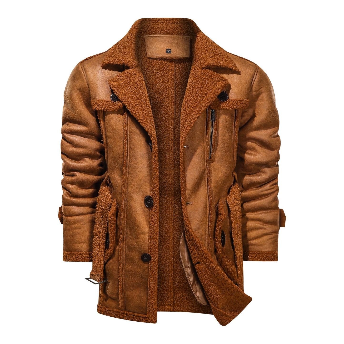 Lederjacke Herren Teddyfutter Warm Winter
