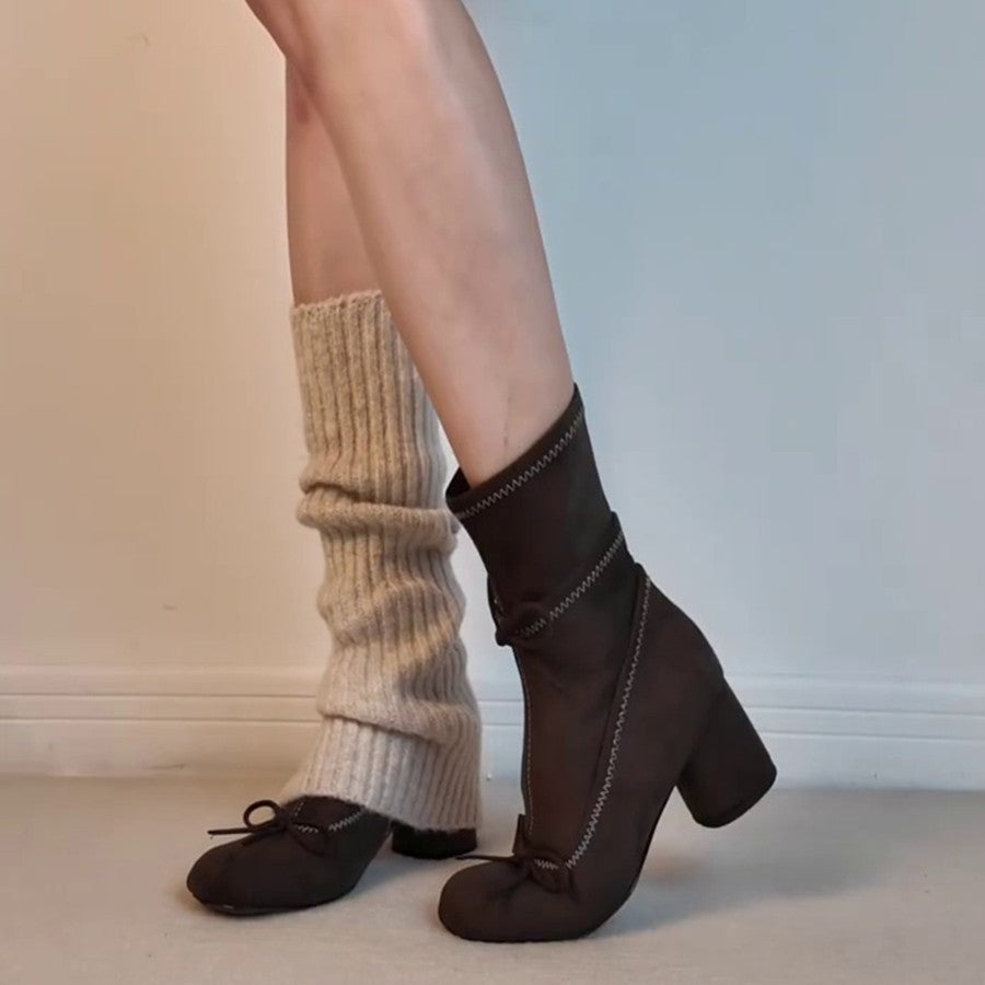 Damenstiefel Elegante Blockabsatz Stiefel Mit Reißverschluss Damenmode