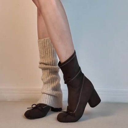 Damen Stiefeletten Wildleder Schnürsenkel Elegante Schuhe