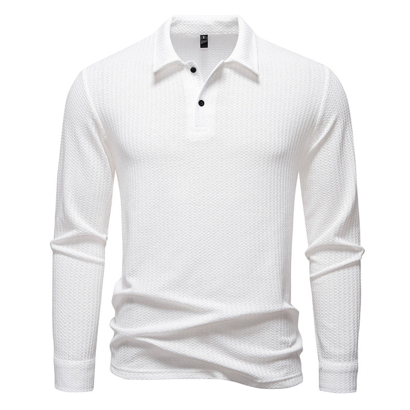 Herren Polohemd Modern mit Struktur und Flachkragen