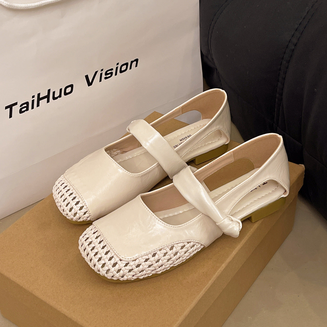 Damen Ballerinas Elegant Flecht Riemchen Schuhe