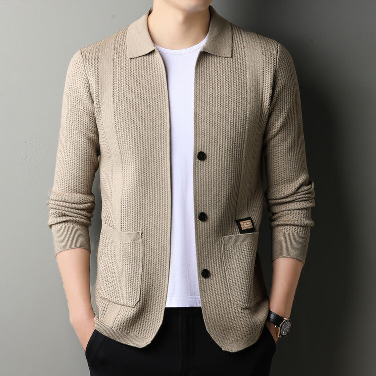 Strickcardigan Herren Lässig Strukturiert Modern - BerlinGlamour