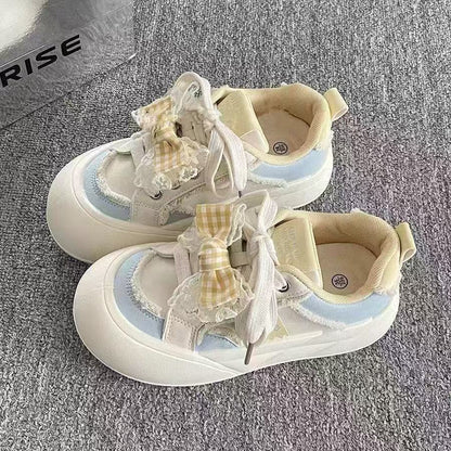 Damen Sneaker Weich Komfortabel Rüschen Sneaker Frauen