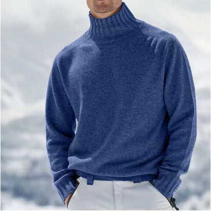 Herren Rollkragenpullover aus Merinowolle mit Struktur Optik
