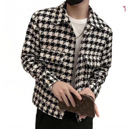Herren Denimjacke Kariert Moderner Schnitt - BerlinGlamour