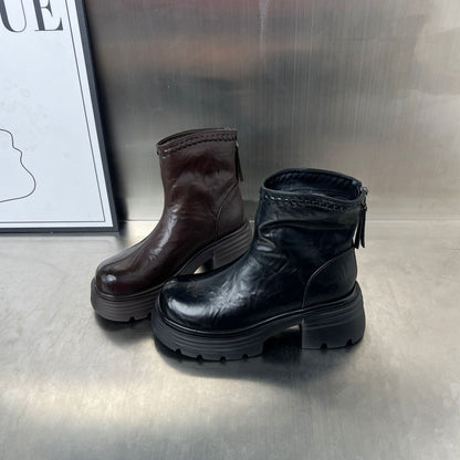 Damen Stiefeletten Leder Hochwertig Robust Trendy