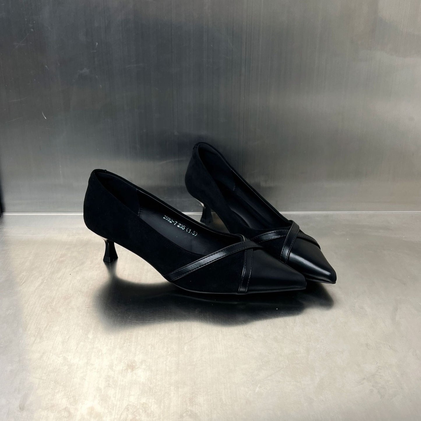 Damen Pumps Elegante Hochhackige Schuhe Leder Schwarz