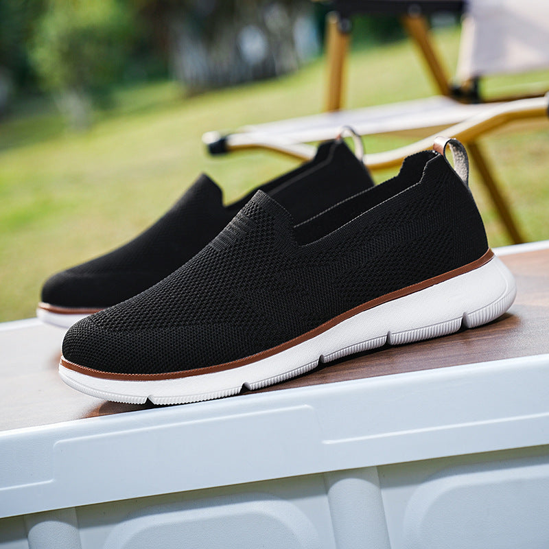 Damen Sneaker Atmungsaktiv Slip-On mit rutschfester Sohle Schwarz