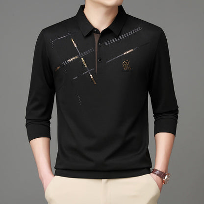 Herren Poloshirt Modern Grafikdruck Funktionstuch