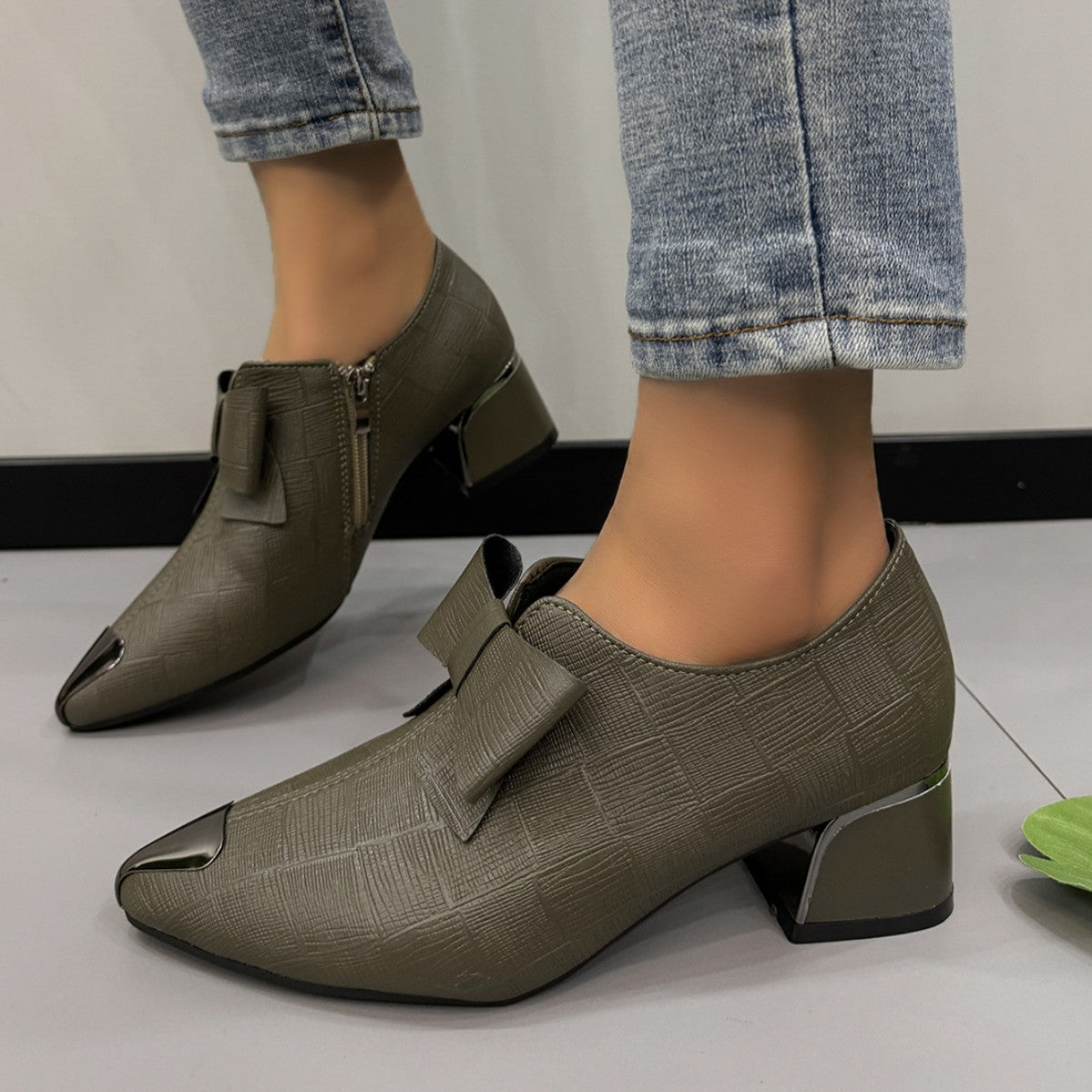 Damen Stiefeletten Elegant Schleifen Detail Modern