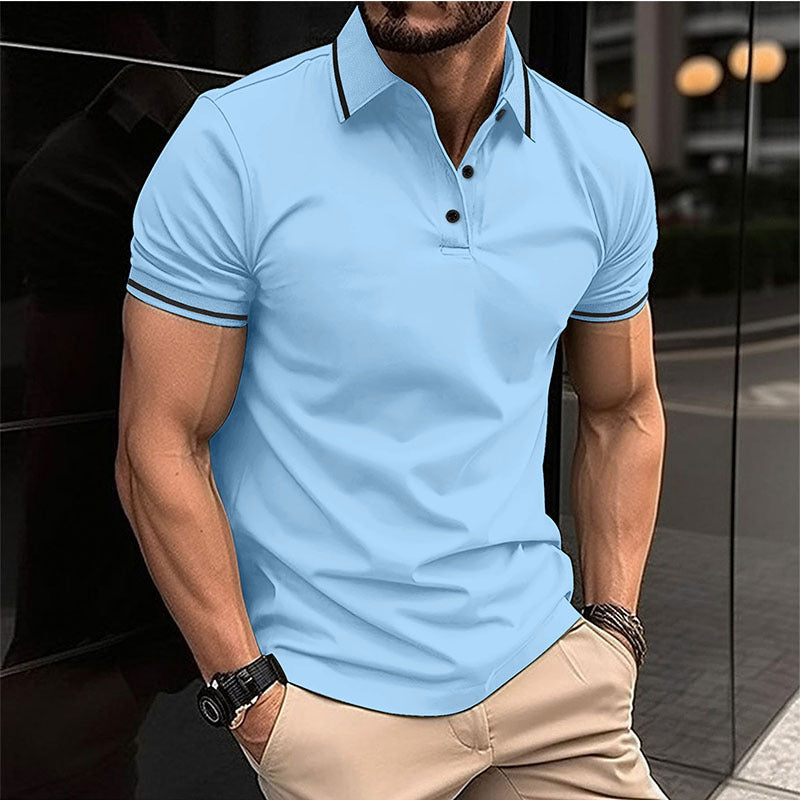 Herren Polohemd Sportlich Modern Kontrastkragen