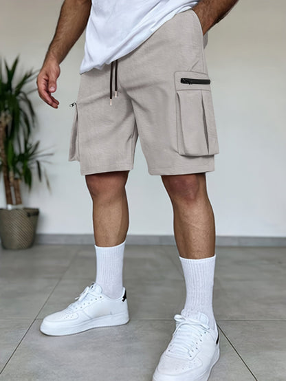 Herren Cargo Shorts Reißverschluss Taschen Funktionale Sommerhose
