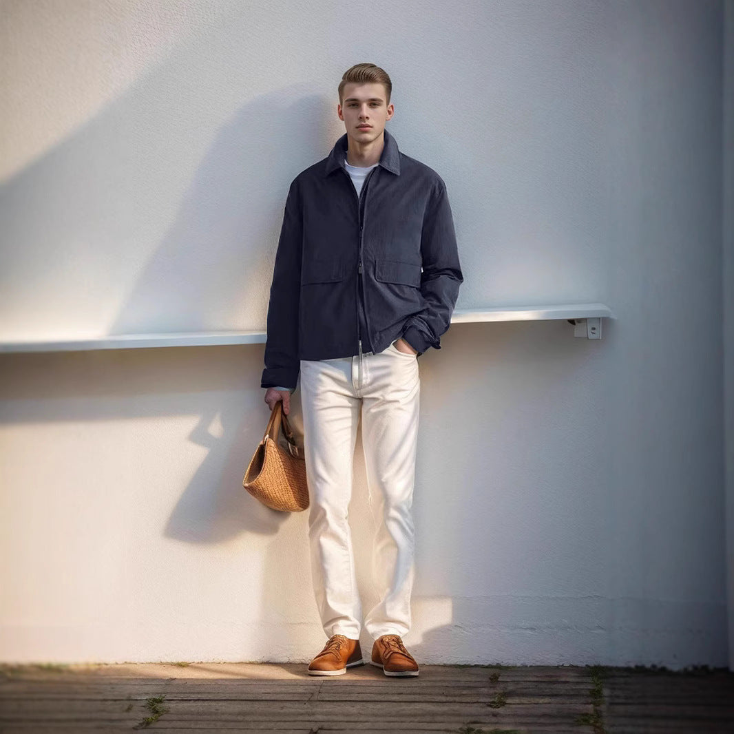 Herren Freizeitjacke Leicht mit Taschen Sportlich Modern