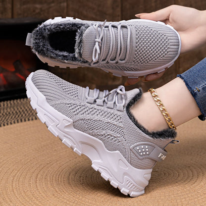 Damen Sneaker Warm Flauschig Rutschfest Winter