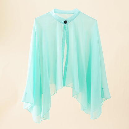 Damen Kimono Chiffon Leicht mit Weiten Ärmeln Sommer