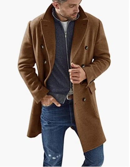 Herren Mantel Doppelknebel Moderner Schnitt Elegent