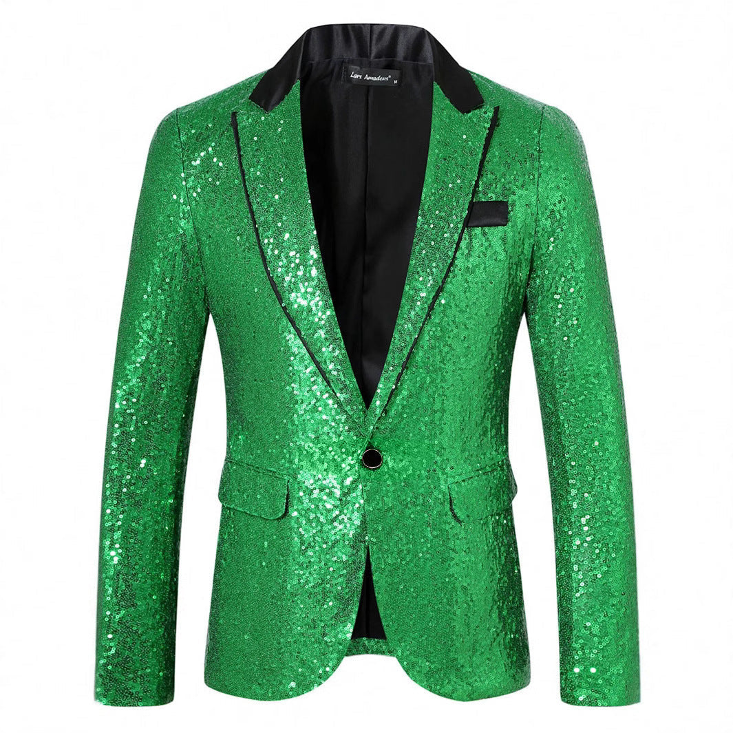 Paillettenblazer Herren Glamour Jacke Glitzer