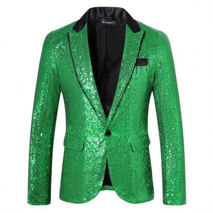 Paillettenblazer Herren Glamour Jacke Glitzer