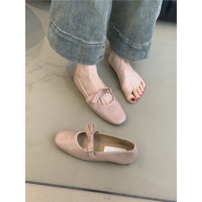 Damen Ballerinas Weich Wildleder Schleifen Design