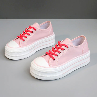 Damen Plateau Sneaker Plüsch atmungsaktiv bequem
