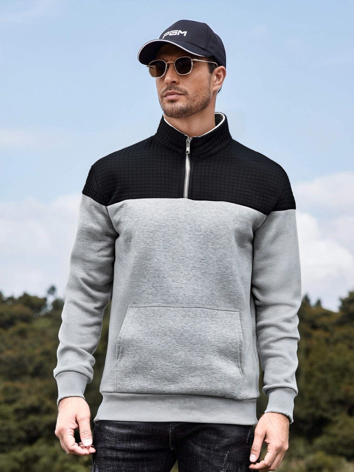 Herren Sweatjacke Funktionell Mit Kängurutasche