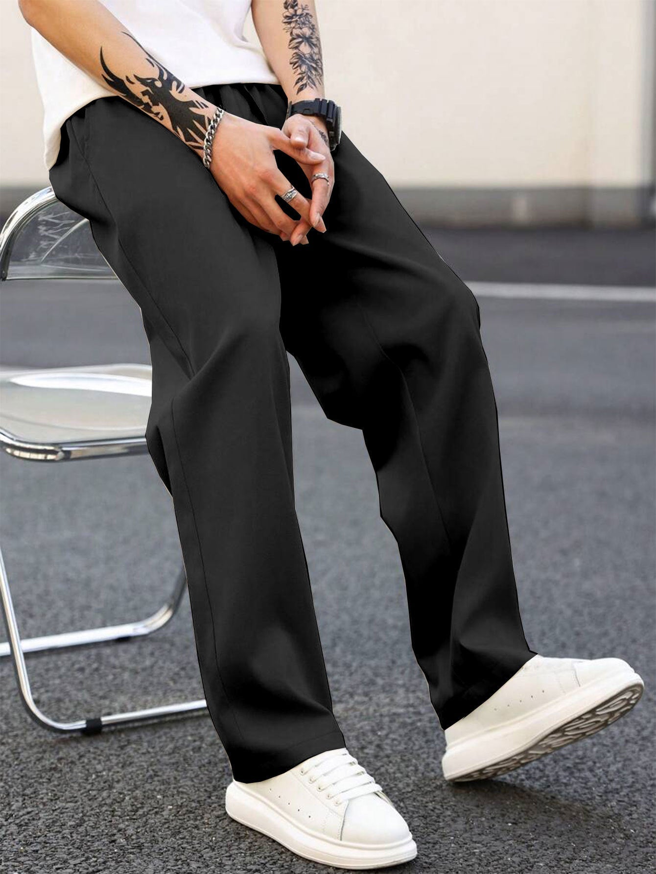 Bequeme Herren Chino Hosen Lockere Freizeithosen