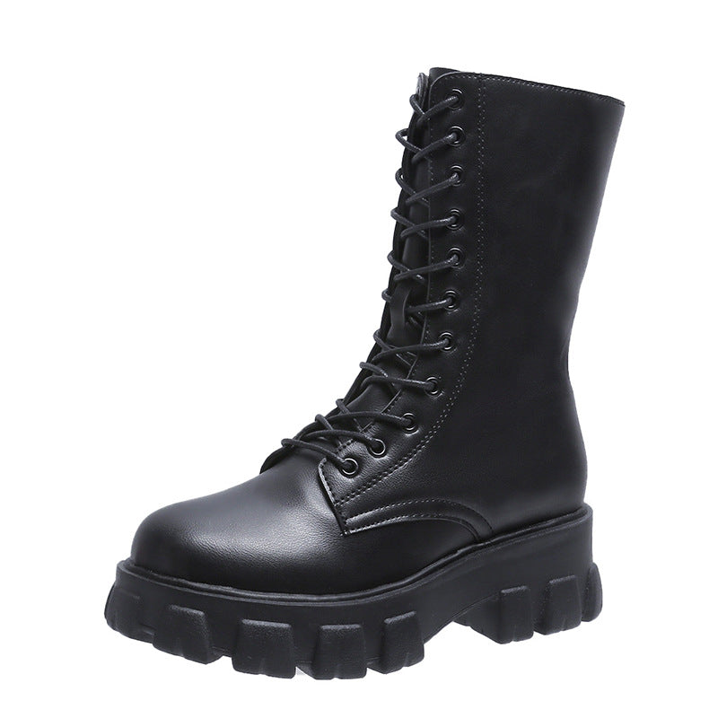 Damen Combat Boots Stiefel Schnürsenkel Robust