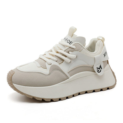 Damen Sneaker Chunky Sportlich Atmungsaktiv Weiß