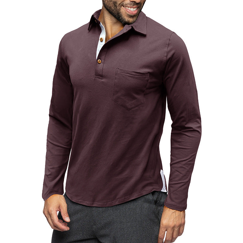 Elegantes Herren Langarmhemd Moderner Kragen