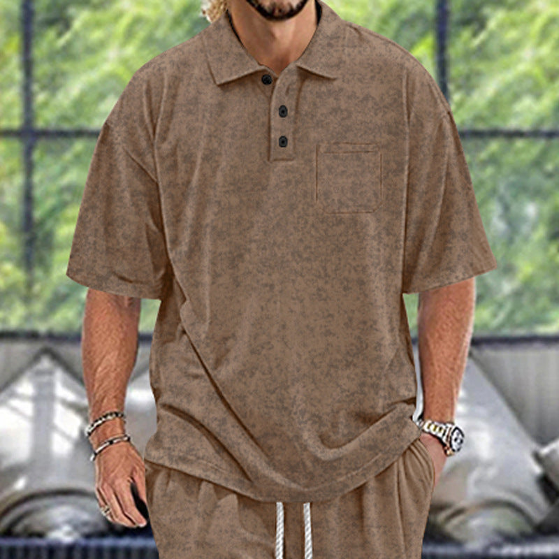 Herren Poloshirt Modern Strukturiert Knöpfe Berlin
