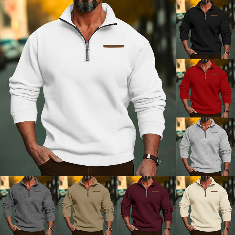 Herren Pullover Lässig Struktur mit Reißverschluss Modern - BerlinGlamour