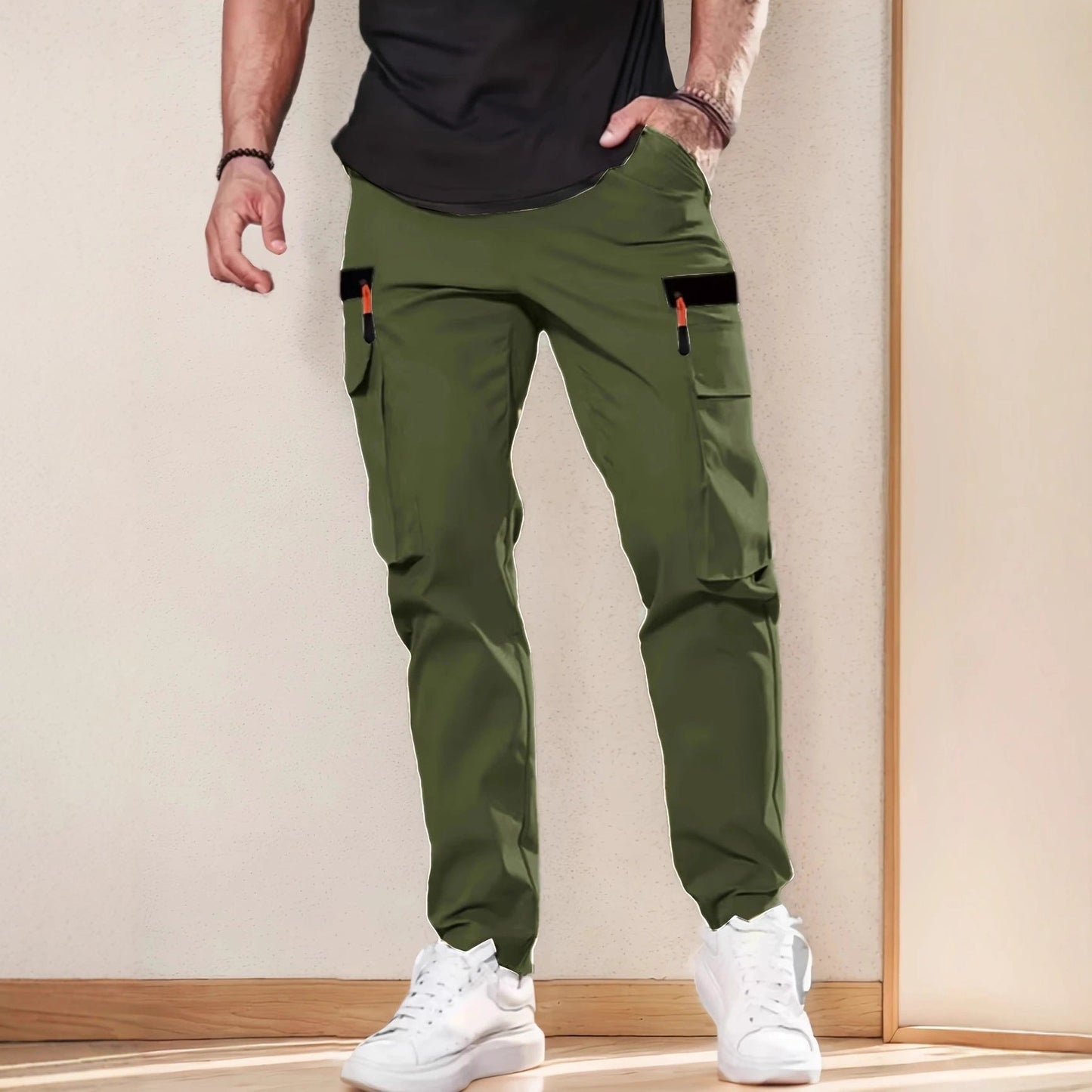 Herren Cargo-Hose Modern Bequem Reißverschluss