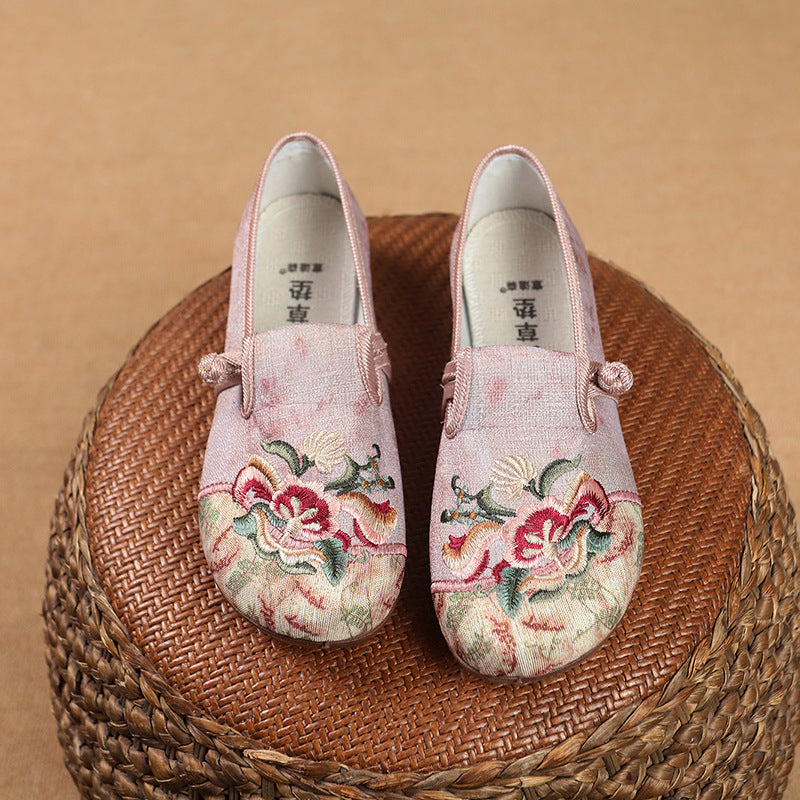 Damen Ballerinas Bequem Florale Stickerei Mode Schuhe