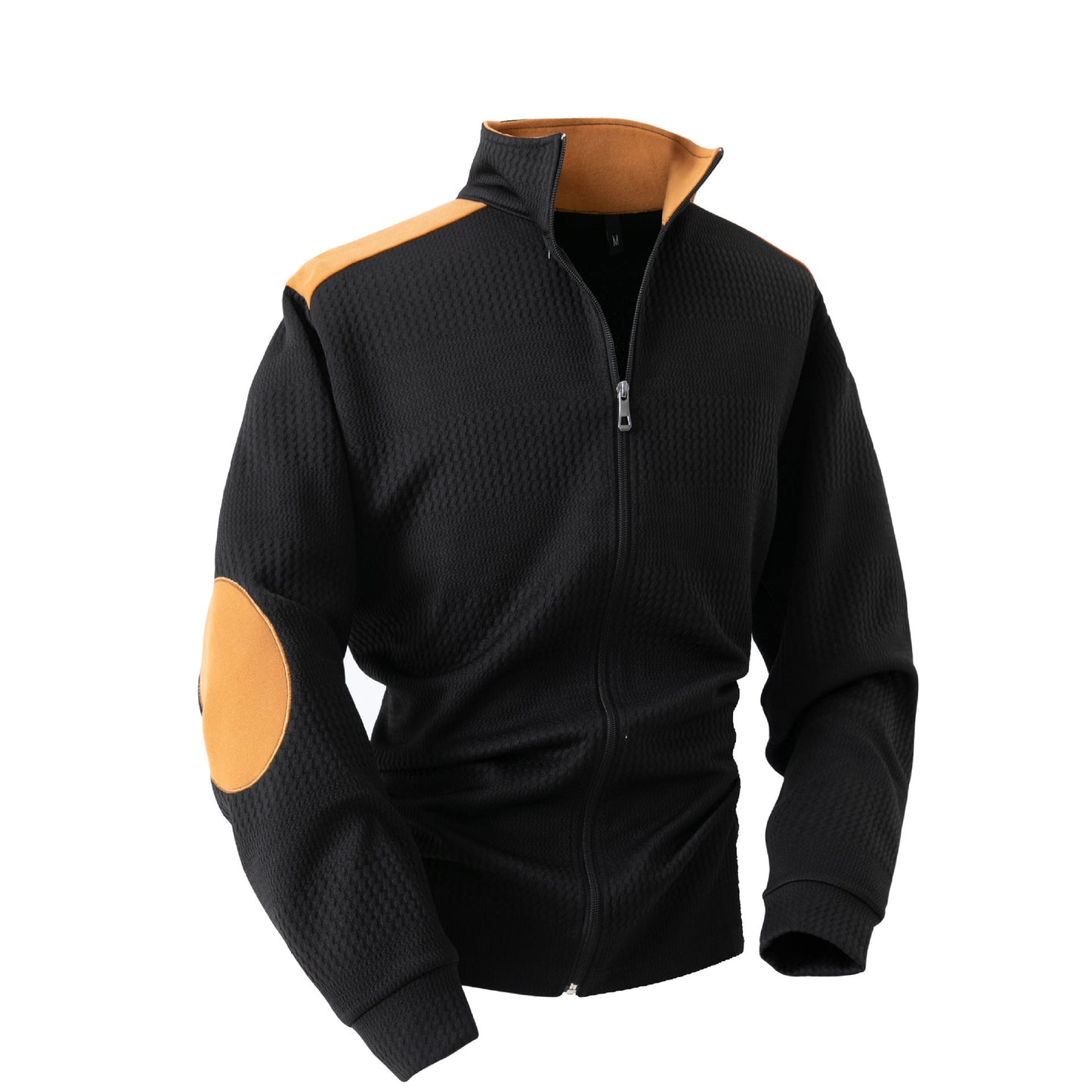 Herren Steppjacke Sportlich Reißverschluss Kontrast Ärmel Modern