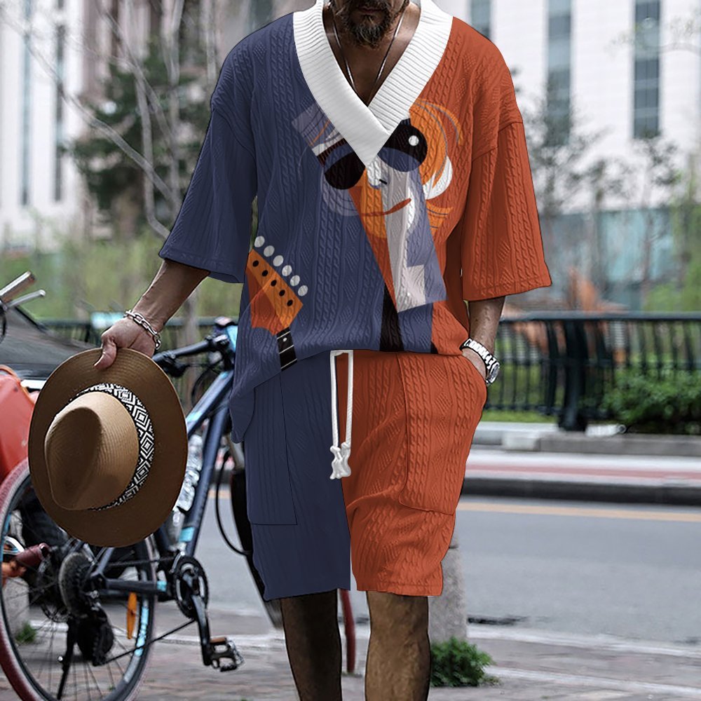 Männer T-Shirt und Shorts Set Berlin Style Grafik Design - BerlinGlamour
