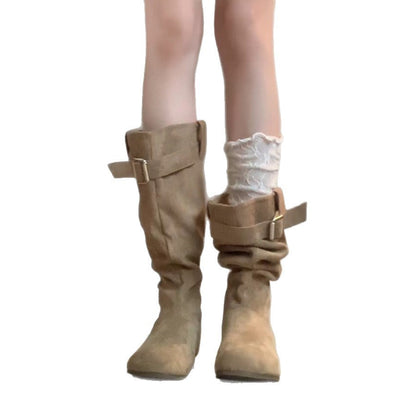 Damen Winterstiefel Elegante Lässige Stiefel mit Schnalle