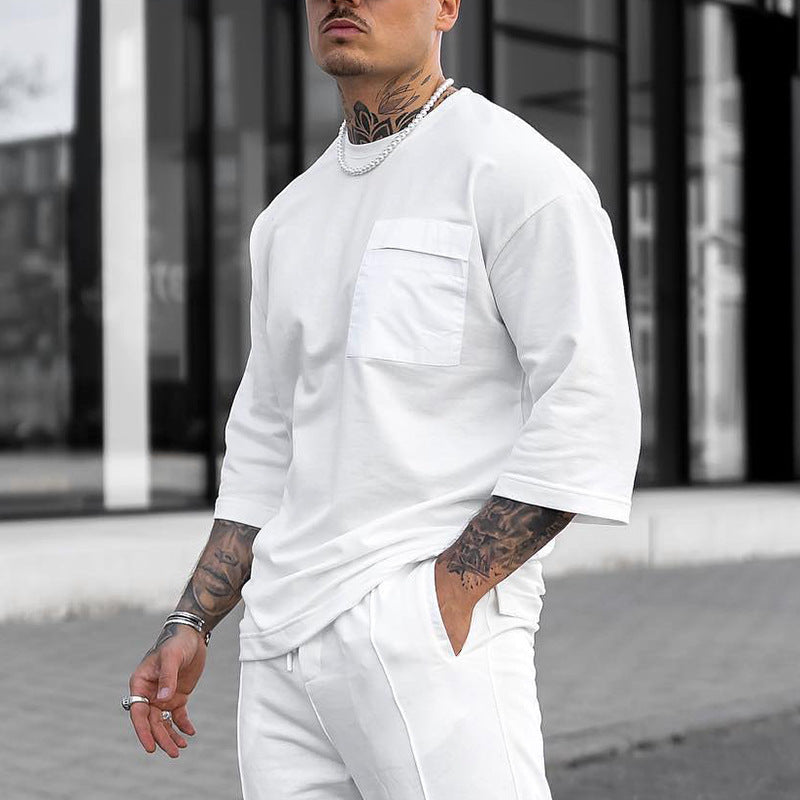 Herren Sport-Set Bequem Oversized T-Shirt Jogginghose