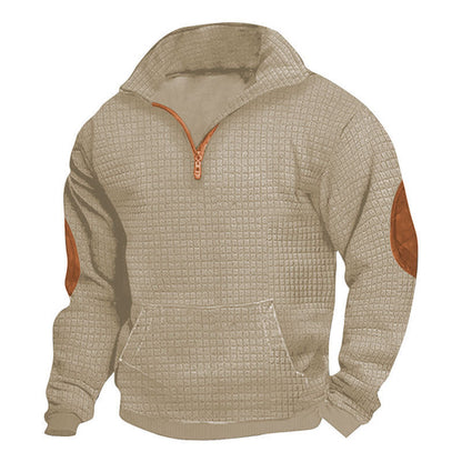 Herren Fleece-Pullover Modern mit hohem Kragen und Taschen