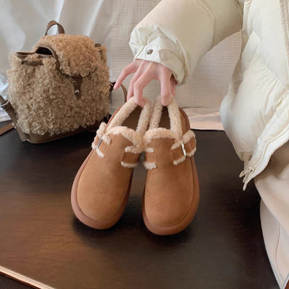 Damen Hausschuhe Flauschig Warm Schnalle Modern - BerlinGlamour