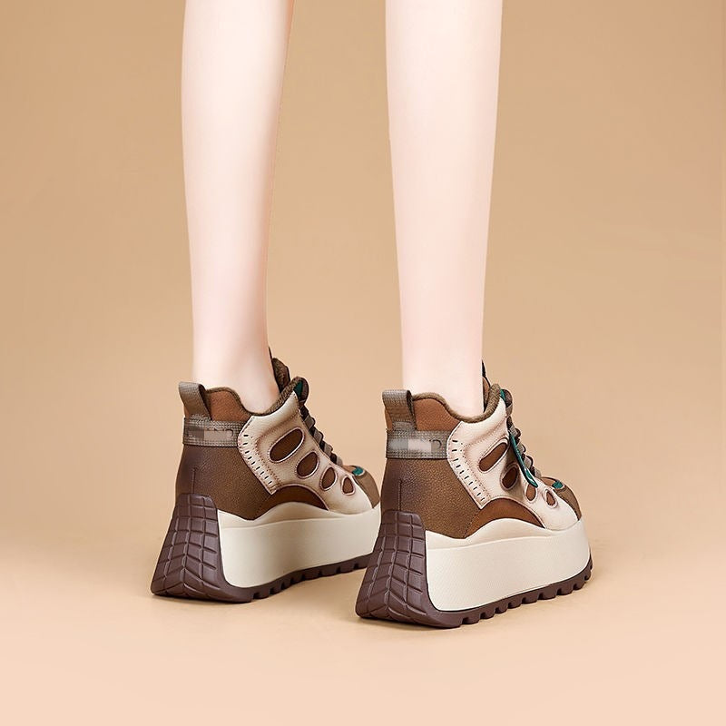 Damen Sneaker High-Top Sportlich mit Blockabsatz Mode