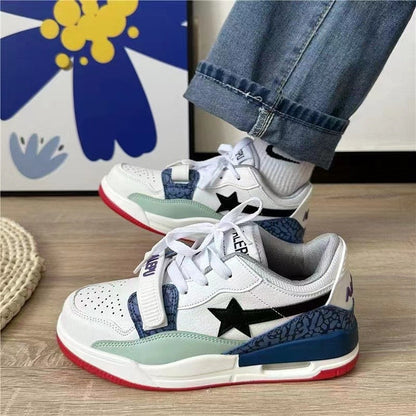 Damenschuhe Sneaker Klettverschluss Sternen-Design Frauen