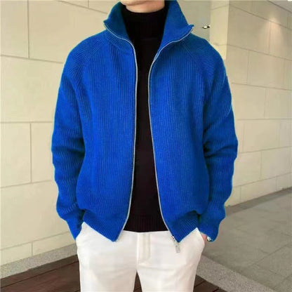 Herren Strickjacke Hochwertig Warm mit Reißverschluss