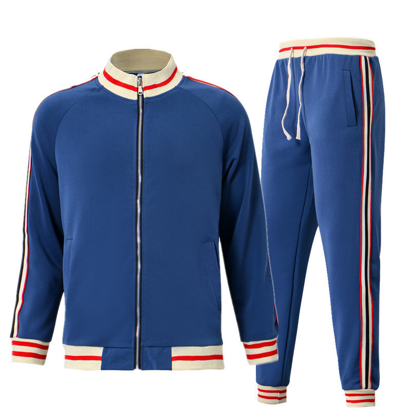 Herren Freizeitanzug Set Sportlich Streifen Modern