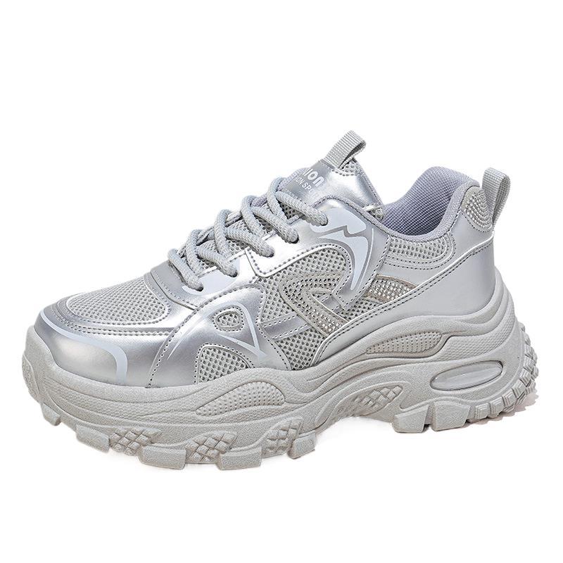 Damen Sneaker Sportlich Metallic Schuhe Frauen